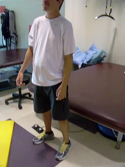Video of client with electrical stimulation working on the task specific training