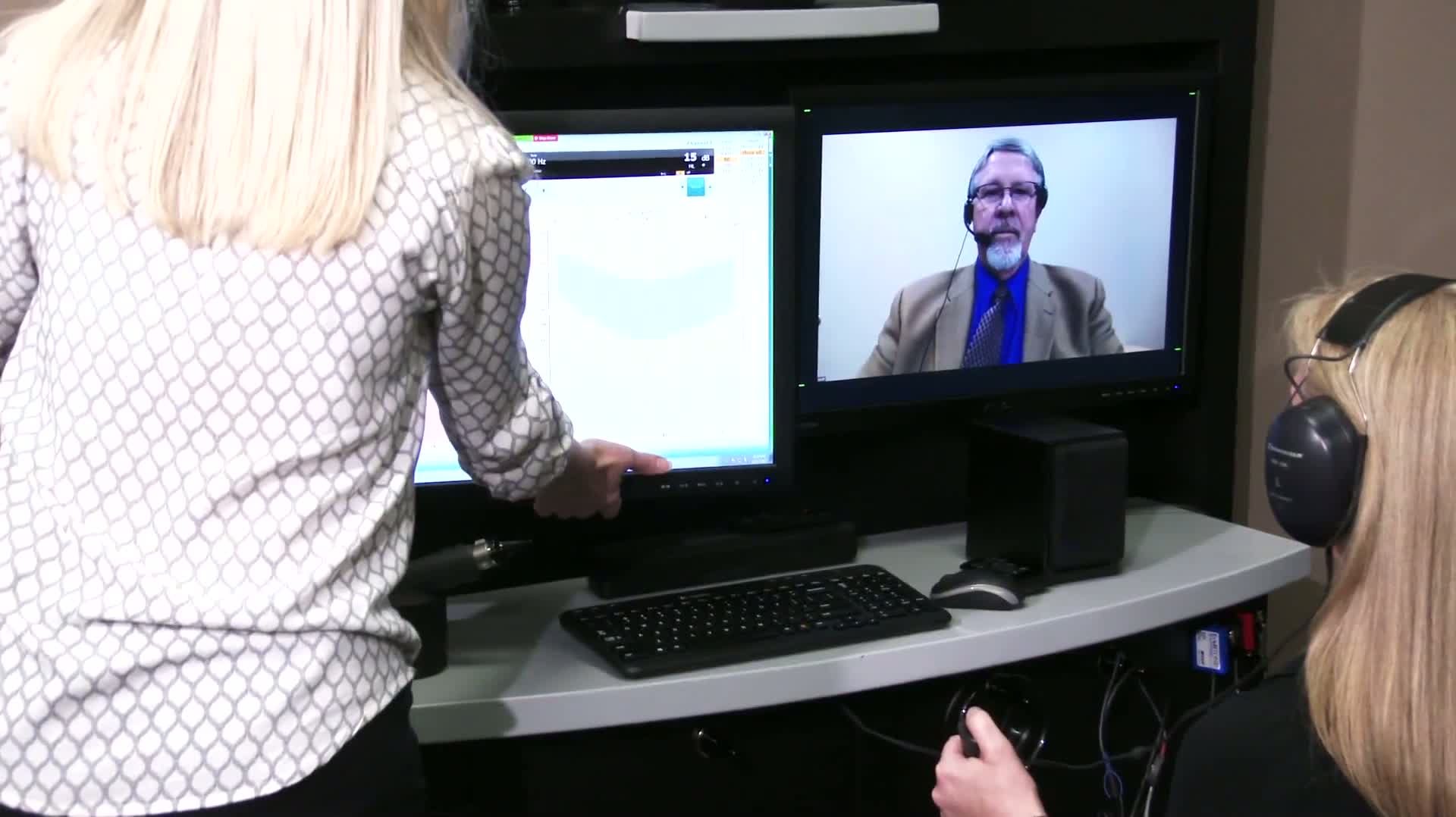 Screenshot of video demonstration of a teleaudiology practice